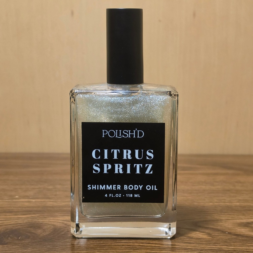 Polish'd Citrus Spritz Shimmer Body Oil 4 oz 118ml Gold Glow New
